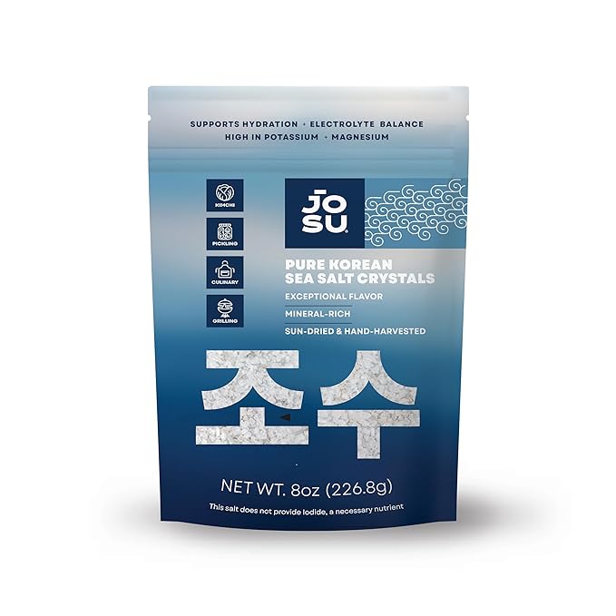Josu 8oz resealable bag of pure Korean sea salt crystals