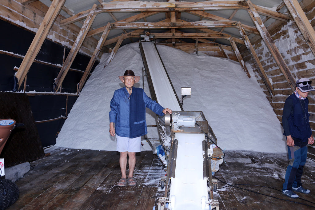 Harvested salt curing in the storage barn